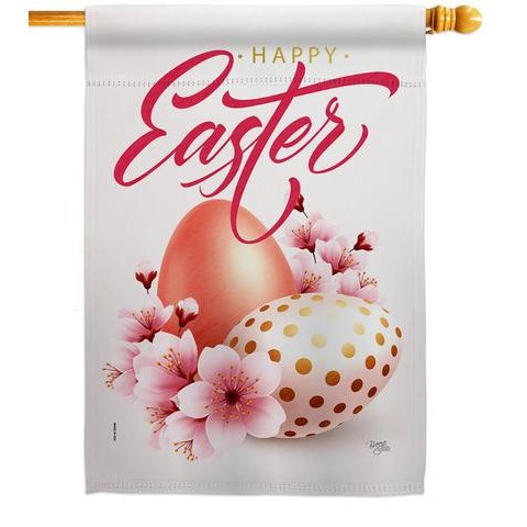 Easter Blooming House Flag , Double Sided, 29.5 x 39.5 Inch