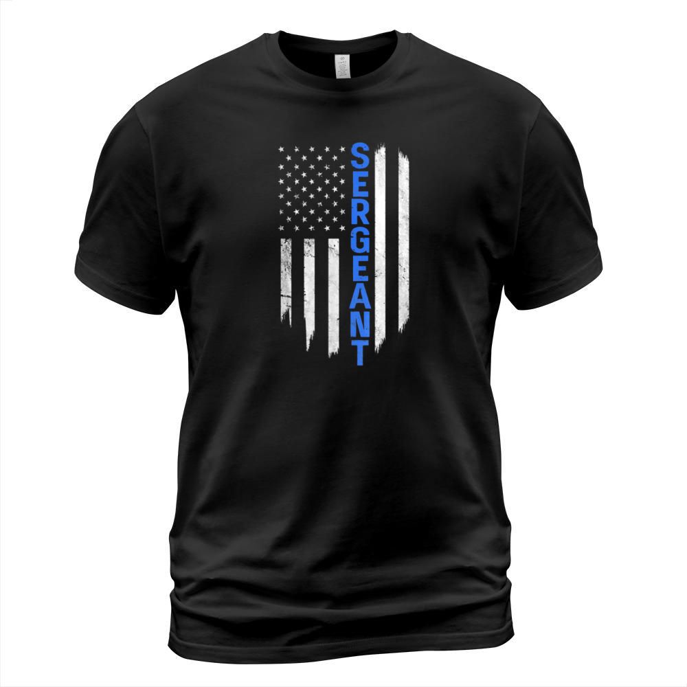 Sergeant Police Thin Blue Line American Flag shirt - Unisex Long Sleeve T-Shirt Unisex
