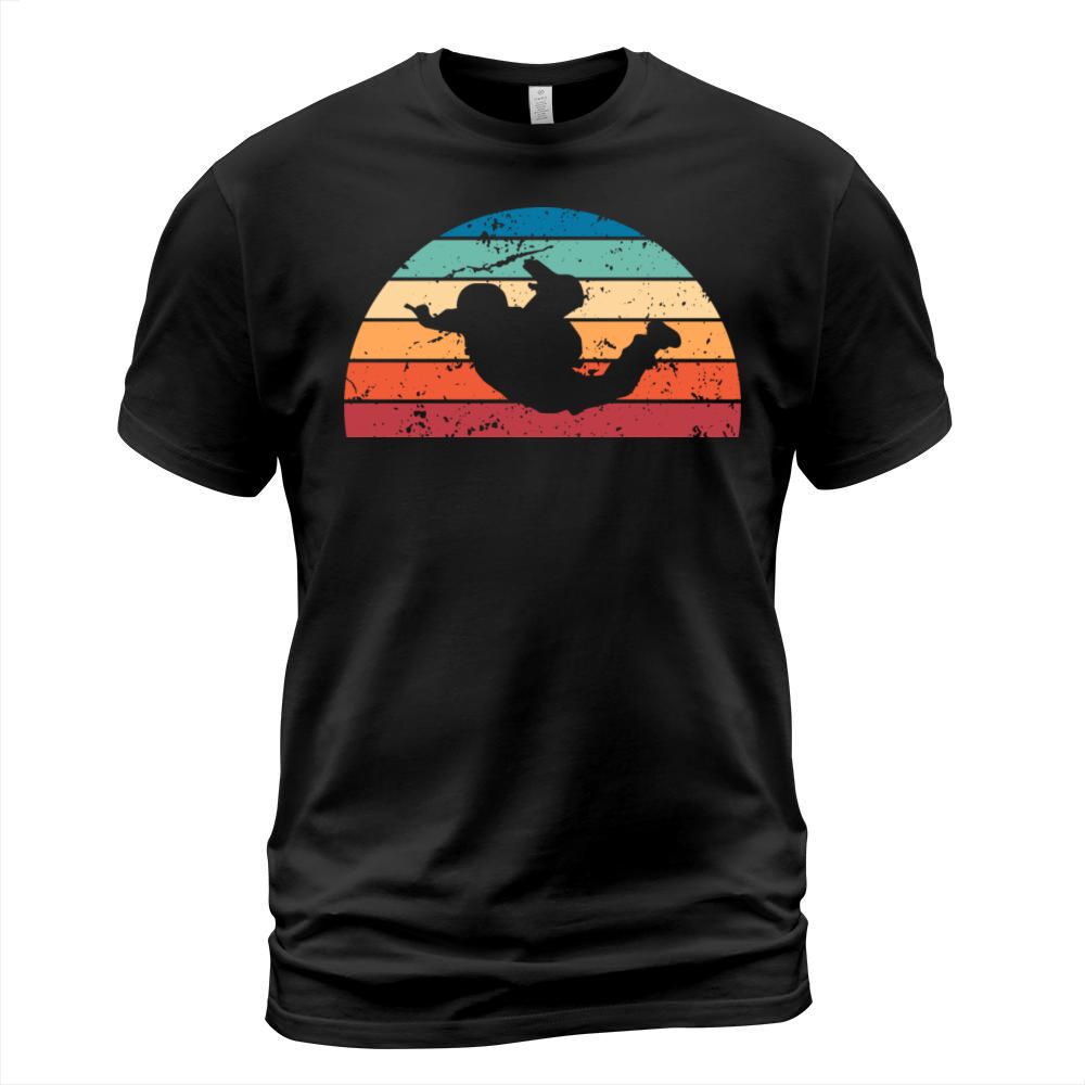 Retro Base jumping Sunset Vintage skydiver Sunrise T-Shirt Unisex
