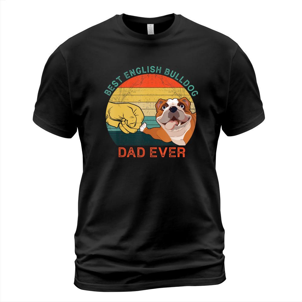 Mens Best English Bulldog Dad Ever Vintage Dog Gift Fathers Day T-Shirt T-Shirt Unisex