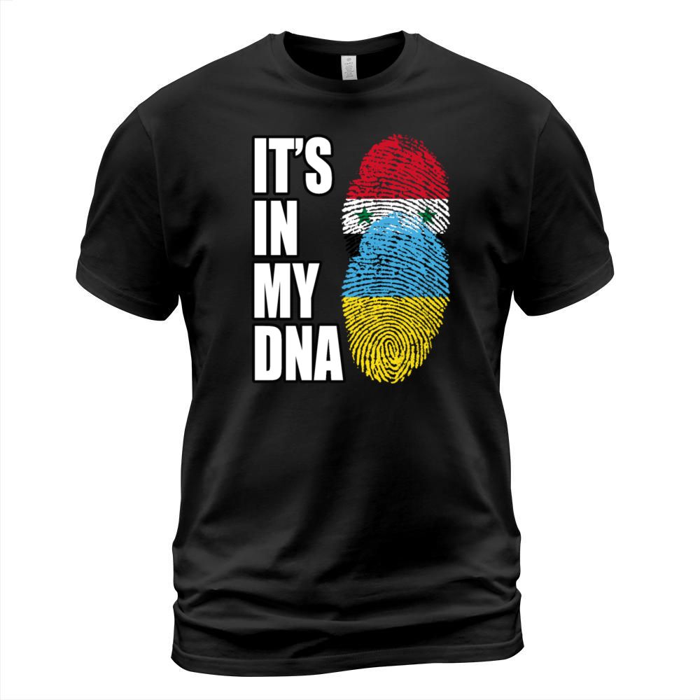 Syrian And Ukrainian Vintage Heritage DNA Flag T-Shirt Unisex