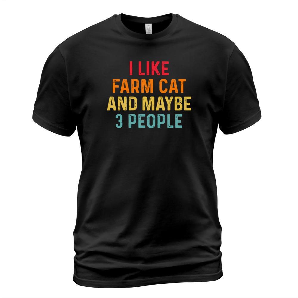 I Like Farm Cat And Maybe 3 People Retro Vintage T-Shirt Unisex