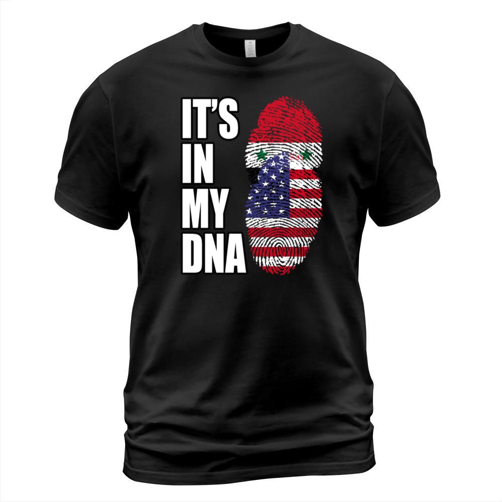 Syrian And American Vintage Heritage DNA Flag T-Shirt Unisex