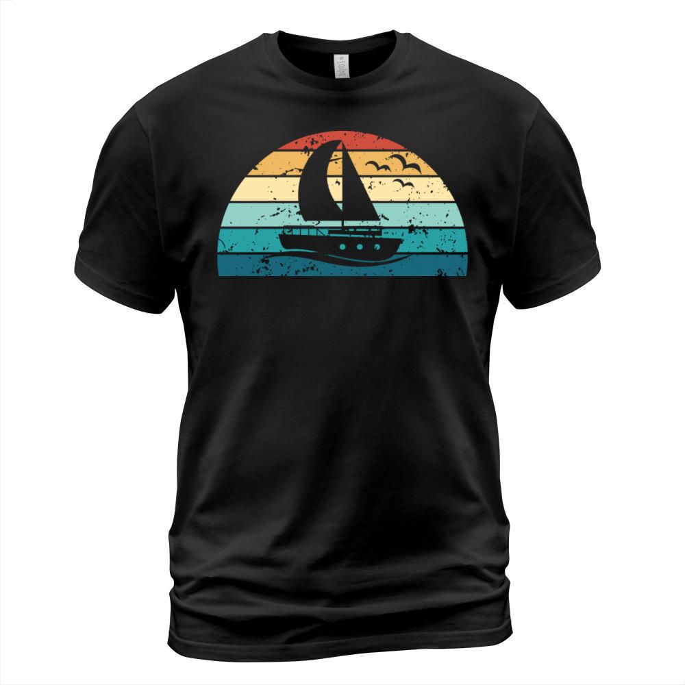 Retro Boating Sunset Vintage boat Sunrise T-Shirt Unisex