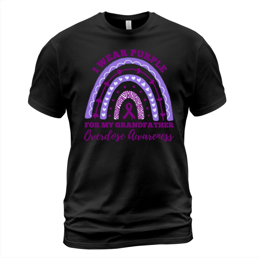 I Wear Purple Grandfather Overdose Awareness T-Shirt Unisex