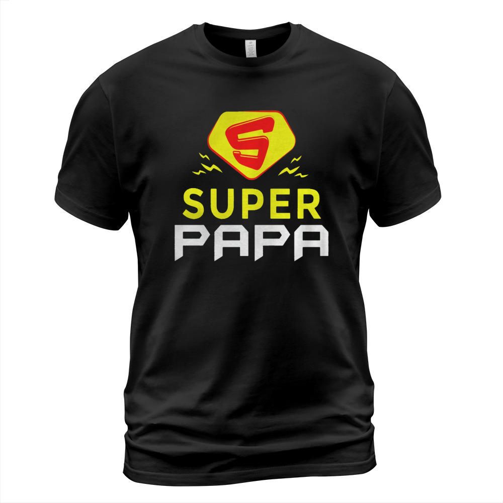 Mens Super Papa Best Funny Super Hero Dad Gift Tee For Father Day T-Shirt Unisex