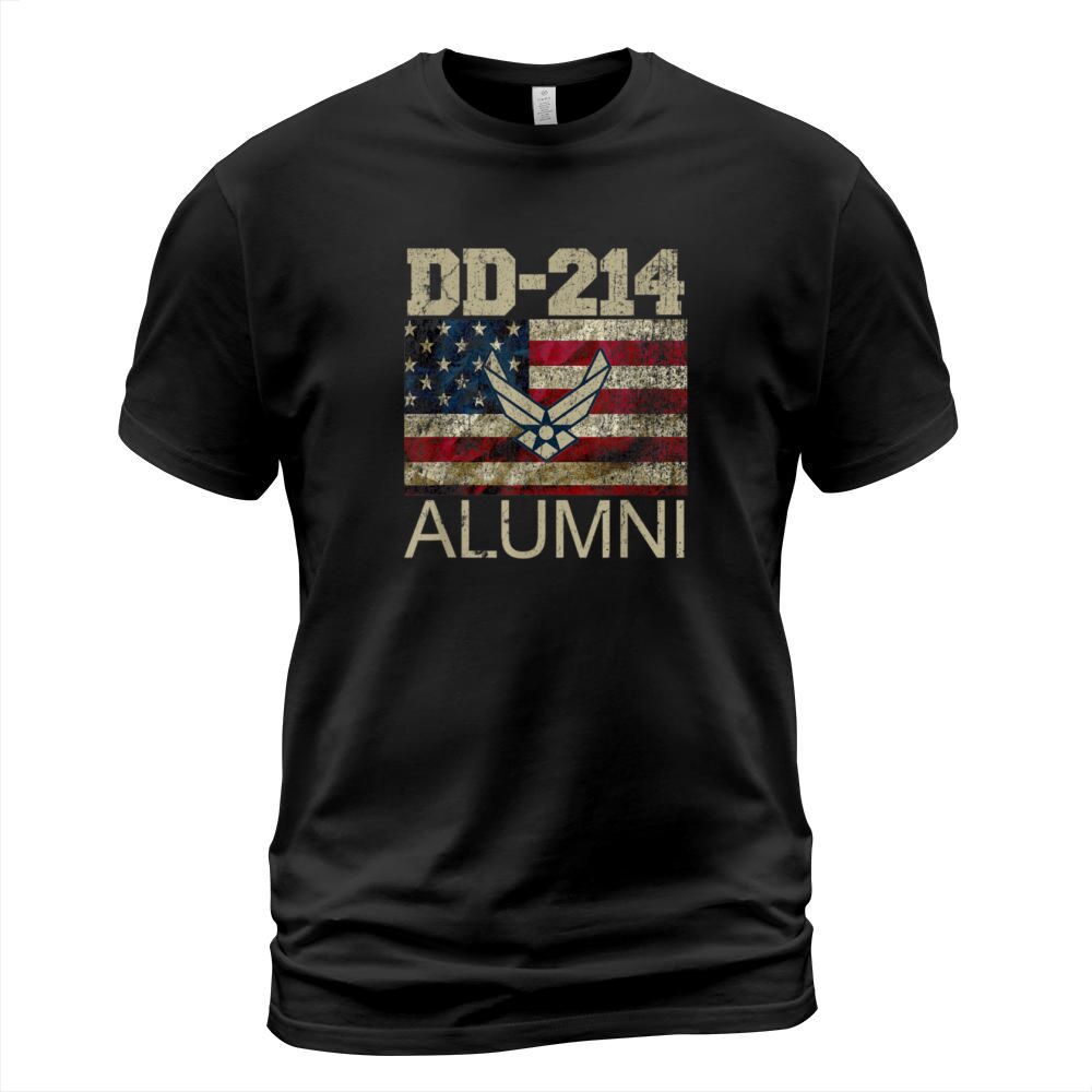 Air Force Alumni DD214 Vintage American Flag T-Shirt Unisex