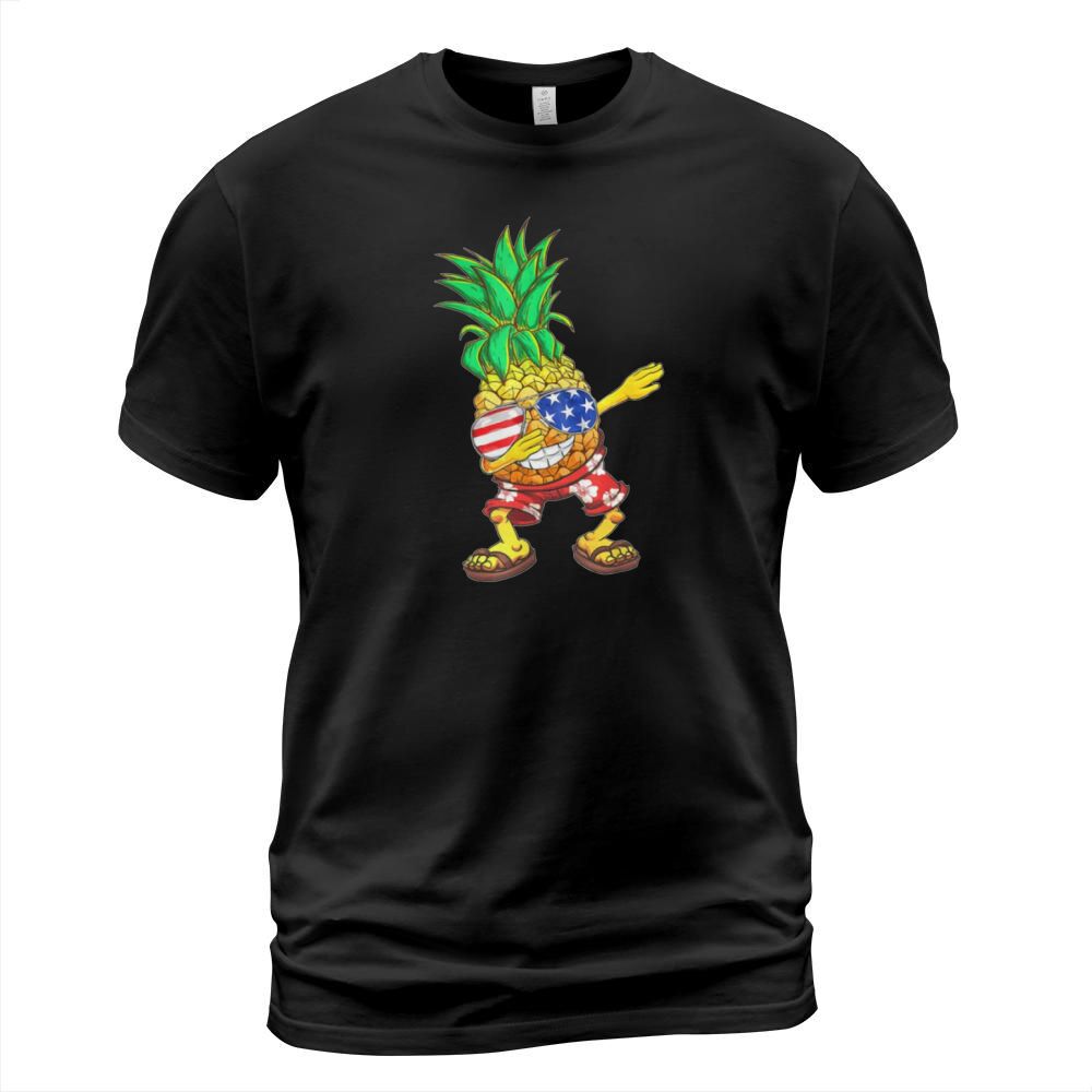 Dabbing Pineapple US Flag Sunglasses 4th Of July shirt T-Shirt Unisex