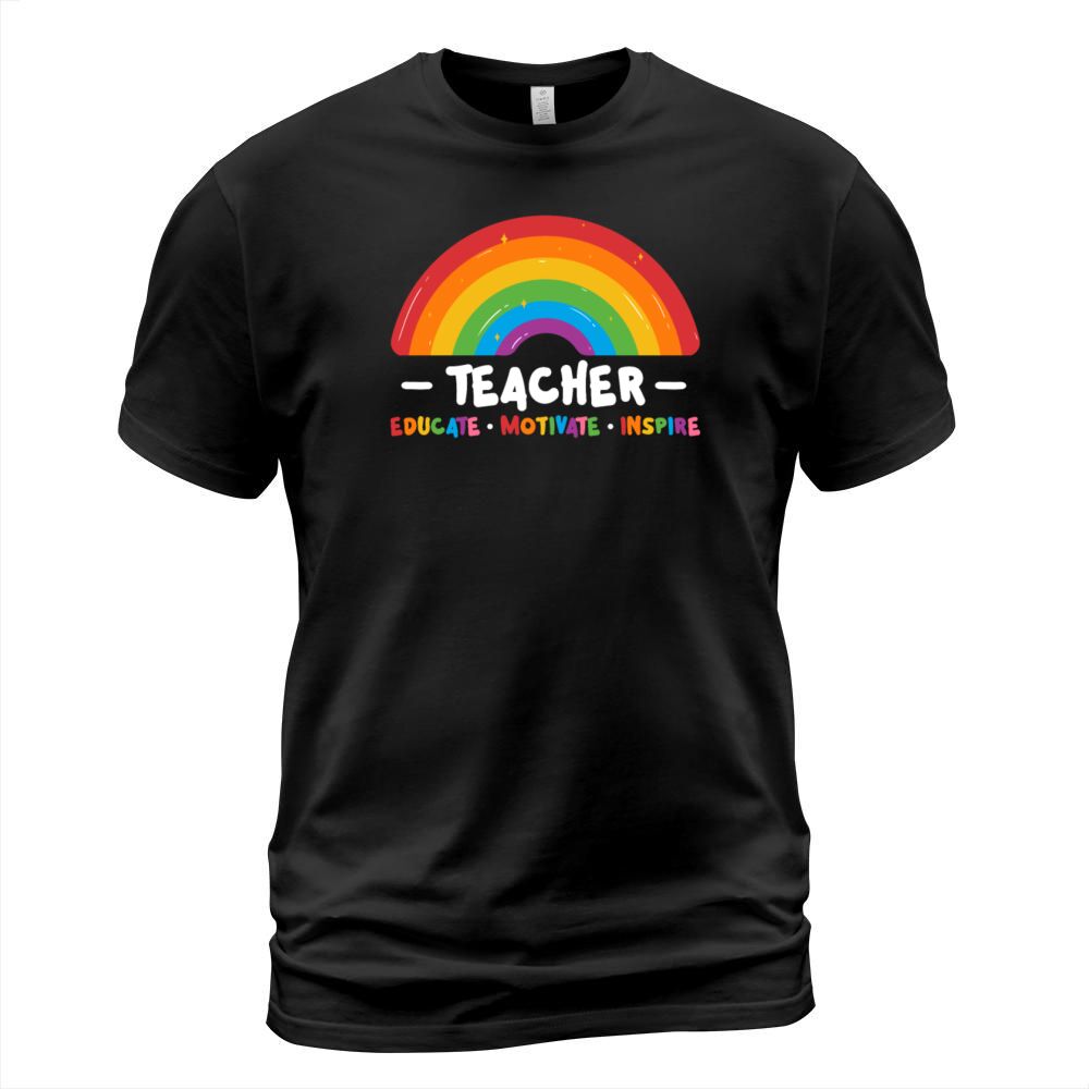 Teacher Educate Motivate Inspire Appreciation T-Shirt Unisex