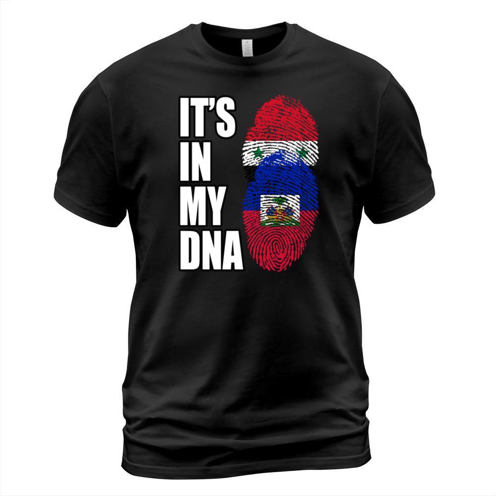 Syrian And Haitian Vintage Heritage DNA Flag T-Shirt Unisex