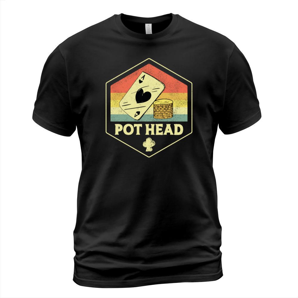 Poker Cards Vintage Retro Pot Head T-Shirt Unisex