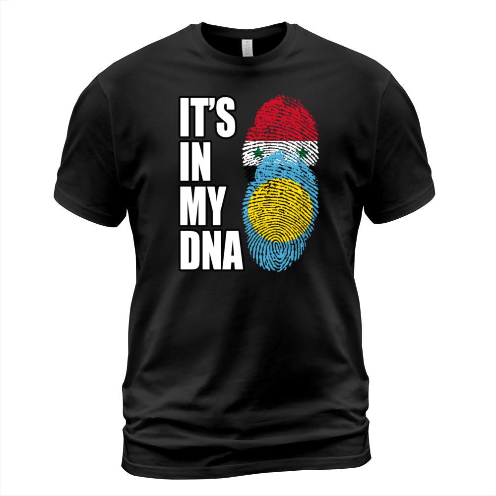 Syrian And Palauan Vintage Heritage DNA Flag T-Shirt Unisex