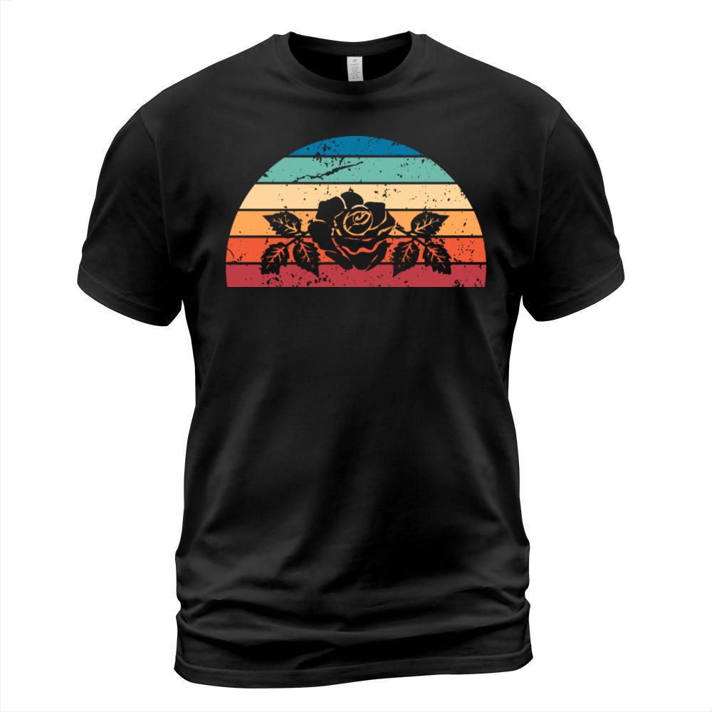 Retro Floristry Sunset Vintage Flowers Sunrise T-Shirt Unisex