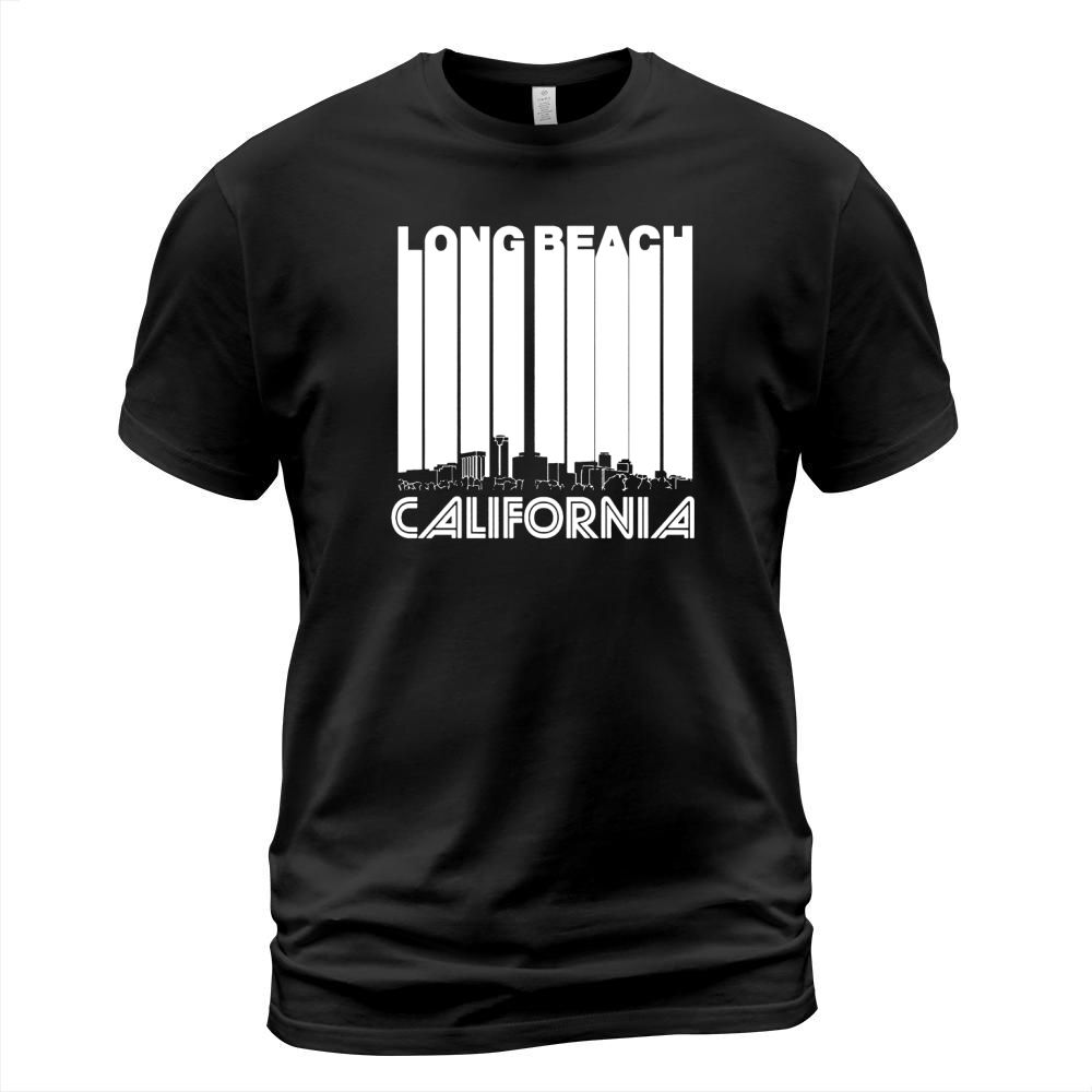Retro Long Beach California Skyline  Womens TShirt by American Apparel T-Shirt Unisex