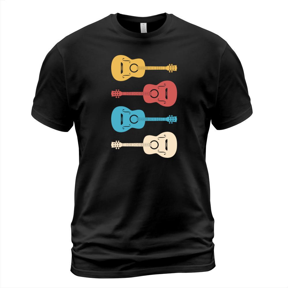 Vintage Guitar Guitarist Band Lover Playing Funny T-Shirt Unisex