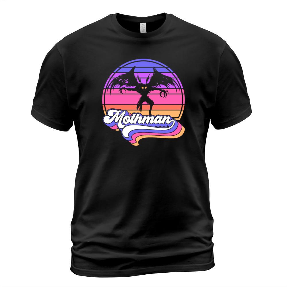 Retro Mothman 80s Cryptid Sunset Gift T-Shirt Unisex
