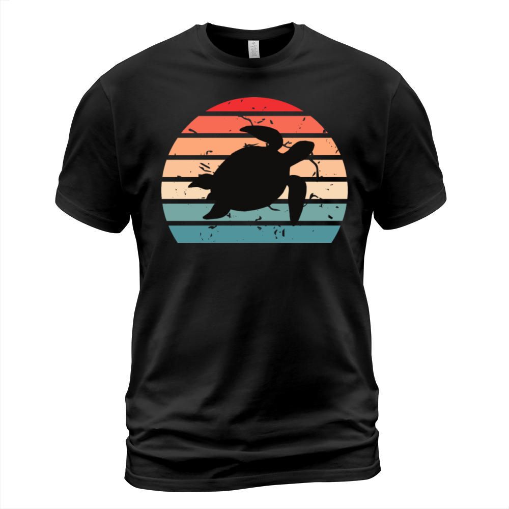 Vintage Sunset Swimming Sea Turtle T-Shirt Unisex
