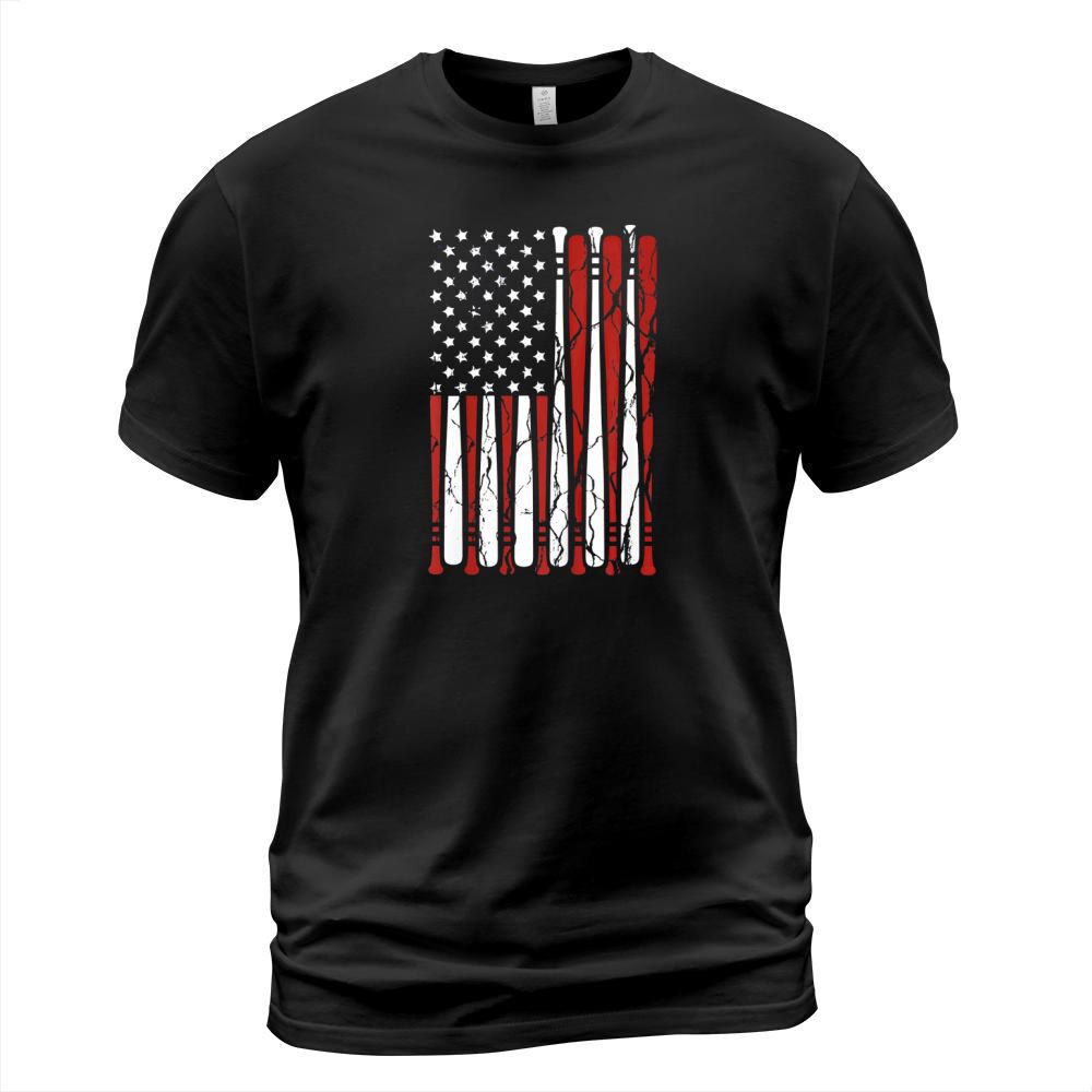 Vintage American Flag Baseball Men Boys Dad 4th July shirt T-Shirt Unisex