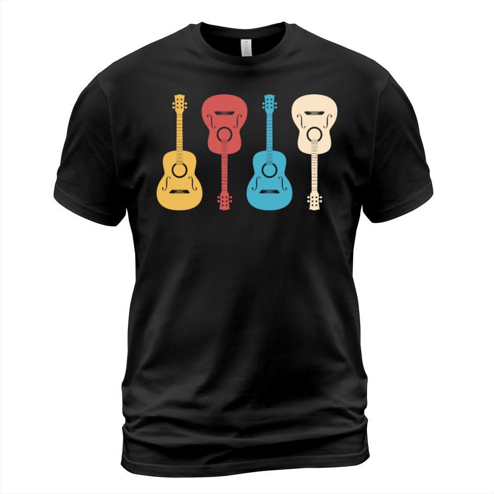 Vintage Guitar Guitarist Band Lover Playing Music T-Shirt Unisex