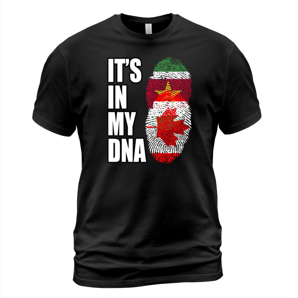 Surinamese And Canadian Vintage Heritage DNA Flag T-Shirt Unisex