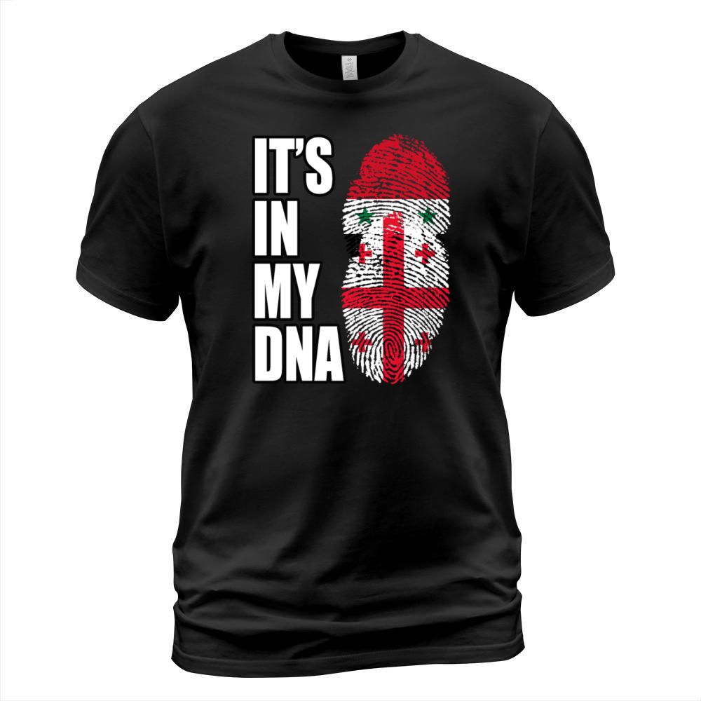 Syrian And Georgian Vintage Heritage DNA Flag T-Shirt Unisex