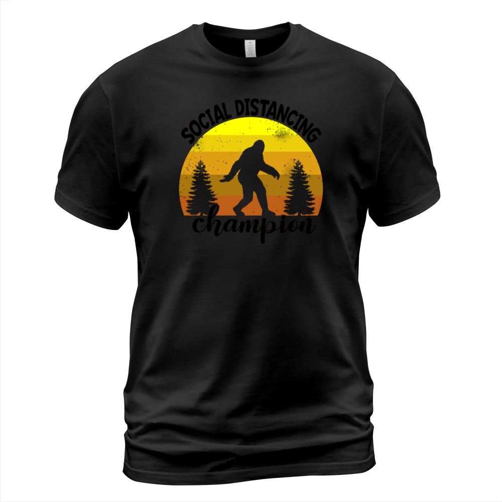 BigFoot Sasquatch Social Distance Vintage Camping T-Shirt Unisex
