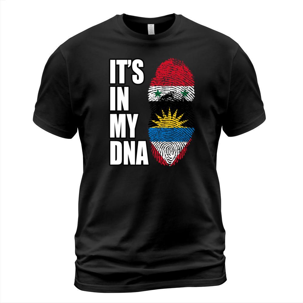 Syrian And Antiguan Vintage Heritage DNA Flag T-Shirt Unisex