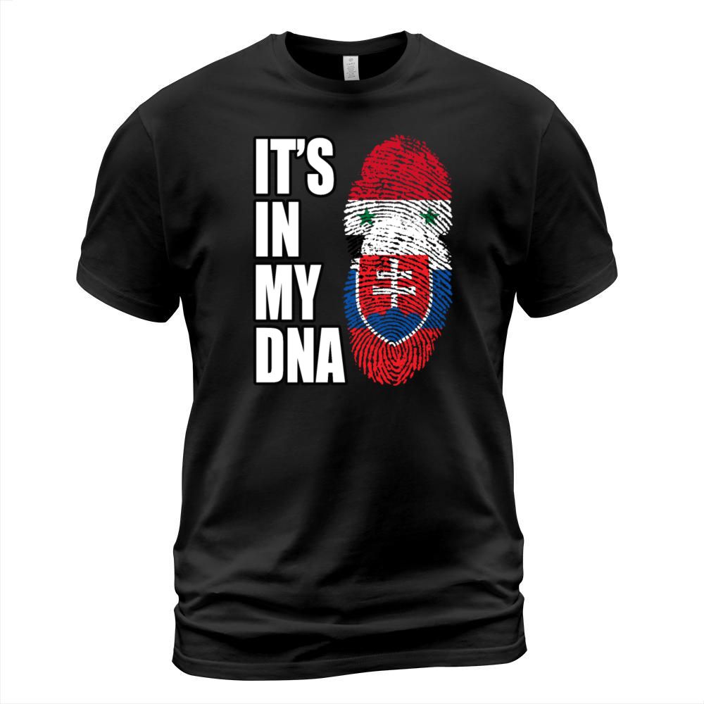 Syrian And Slovak Vintage Heritage DNA Flag T-Shirt Unisex