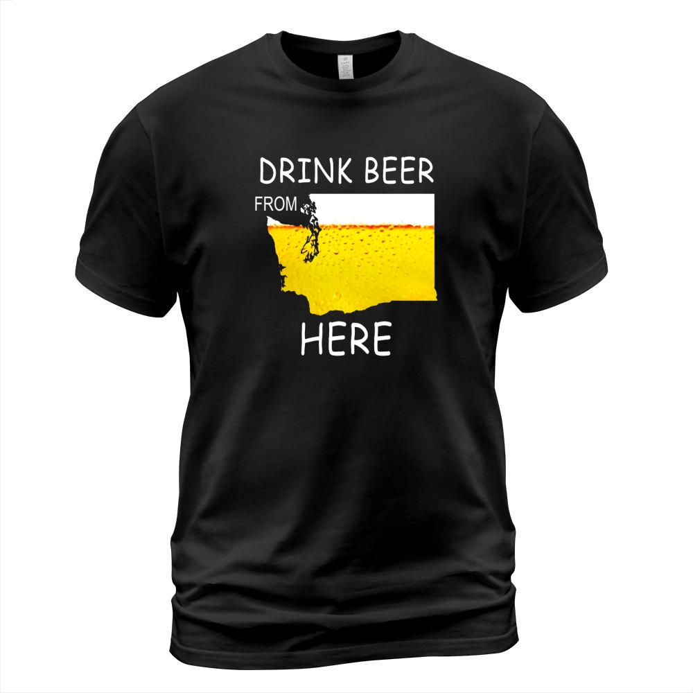 Drink Beer from Washington State Flag Vintage Funny Tshirt T-Shirt Unisex