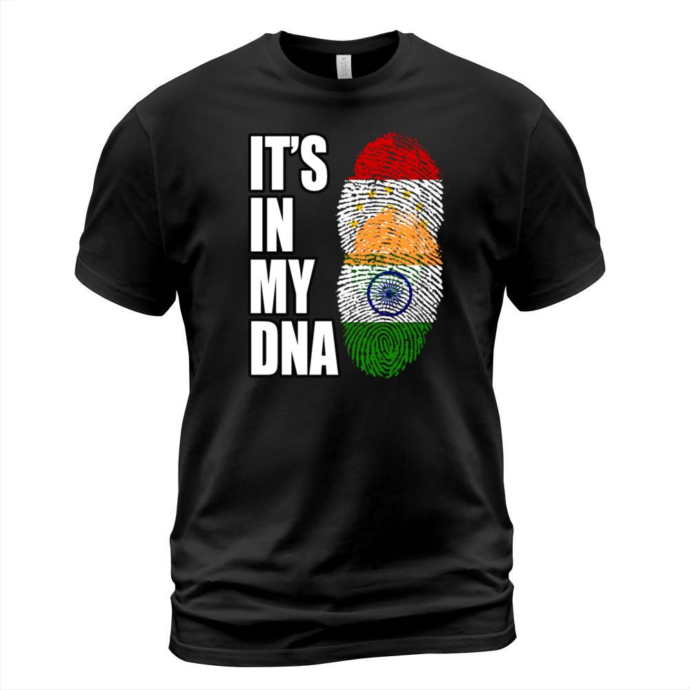 Tajikistani And Indian Vintage Heritage DNA Flag T-Shirt Unisex