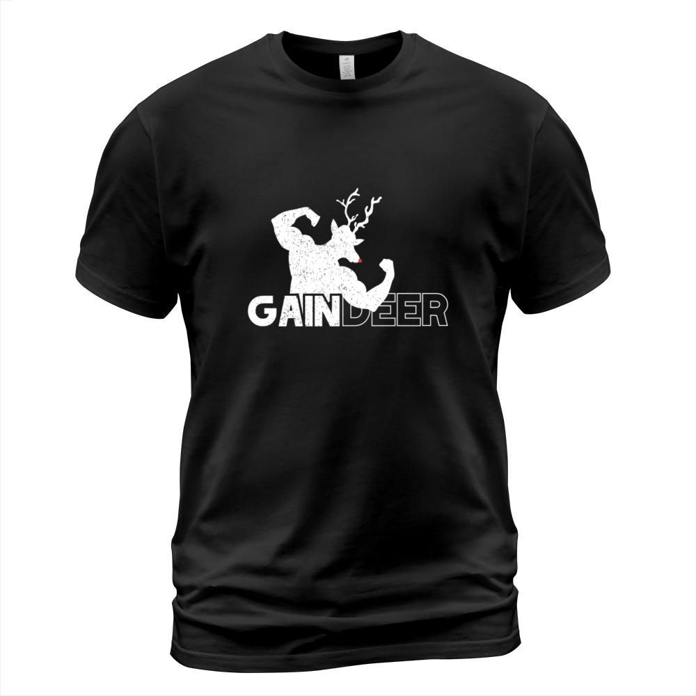 Bodybuilding Bodybuilder Christmas Santa Gaindeer T-Shirt Unisex