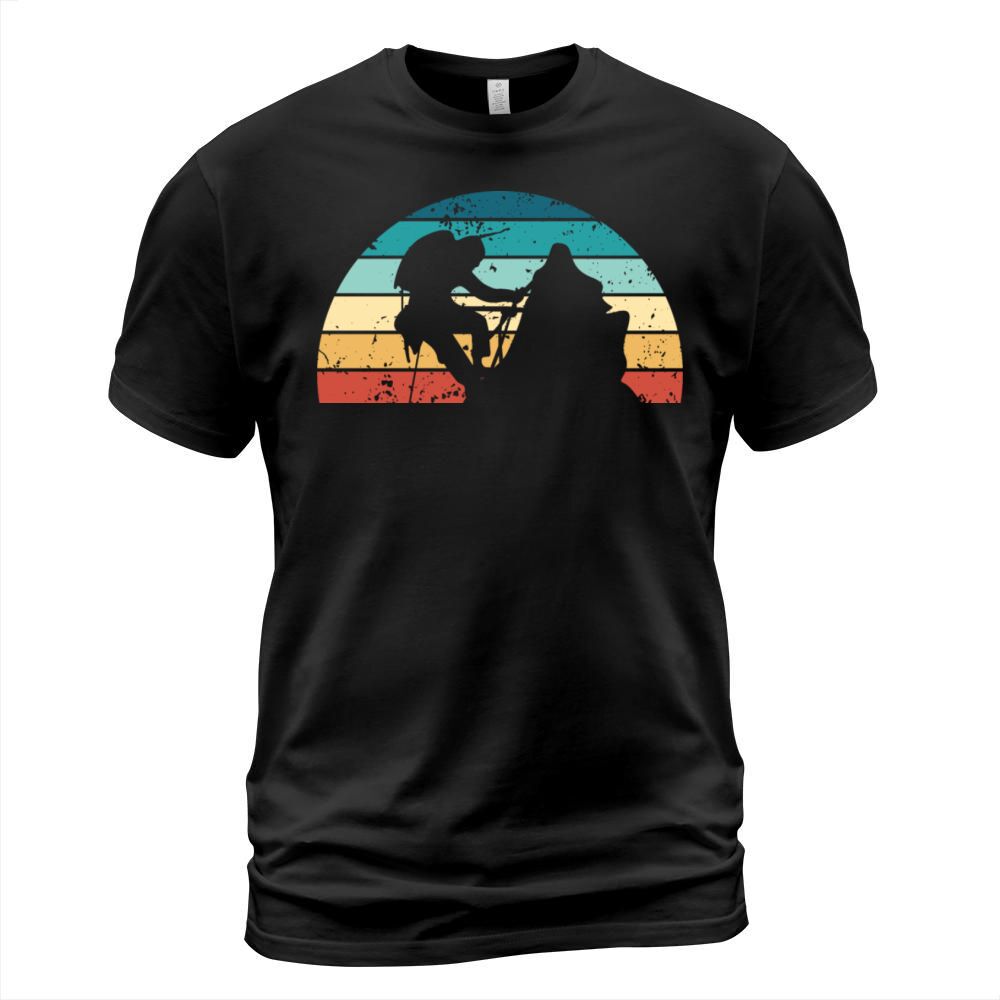 Retro Climbing Sunset Vintage Bouldering Sunrise T-Shirt Unisex