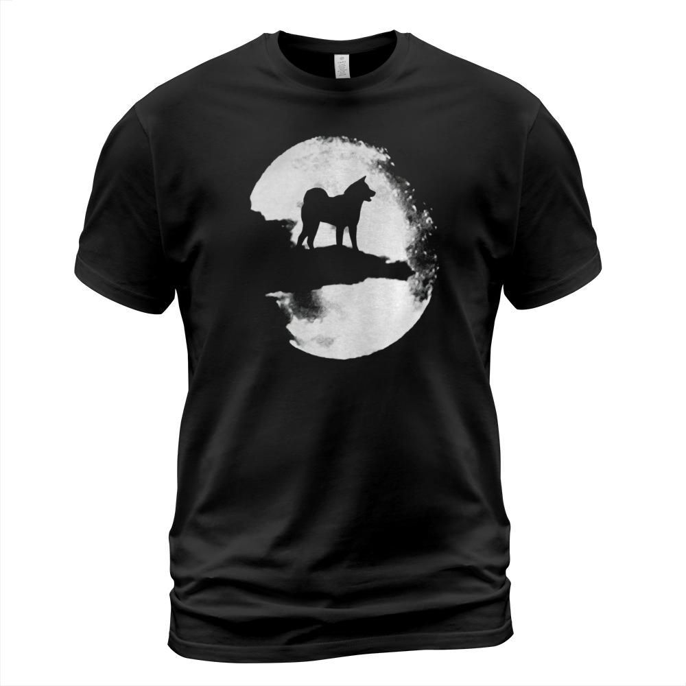 Akita Inu And Moon Halloween T-Shirt T-Shirt Unisex