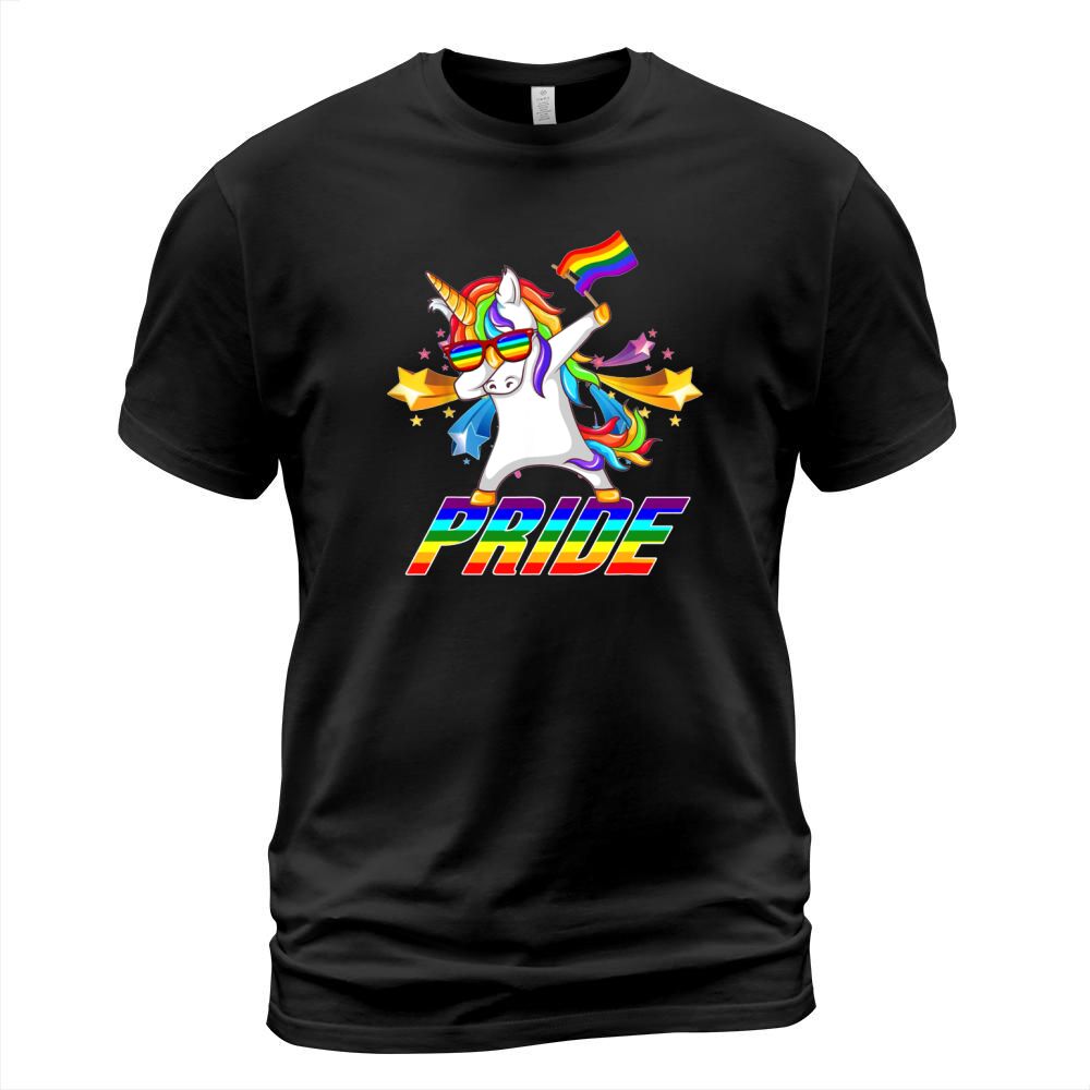 Dabbing Unicorn Lgbt Gay Pride Star T-Shirt Unisex