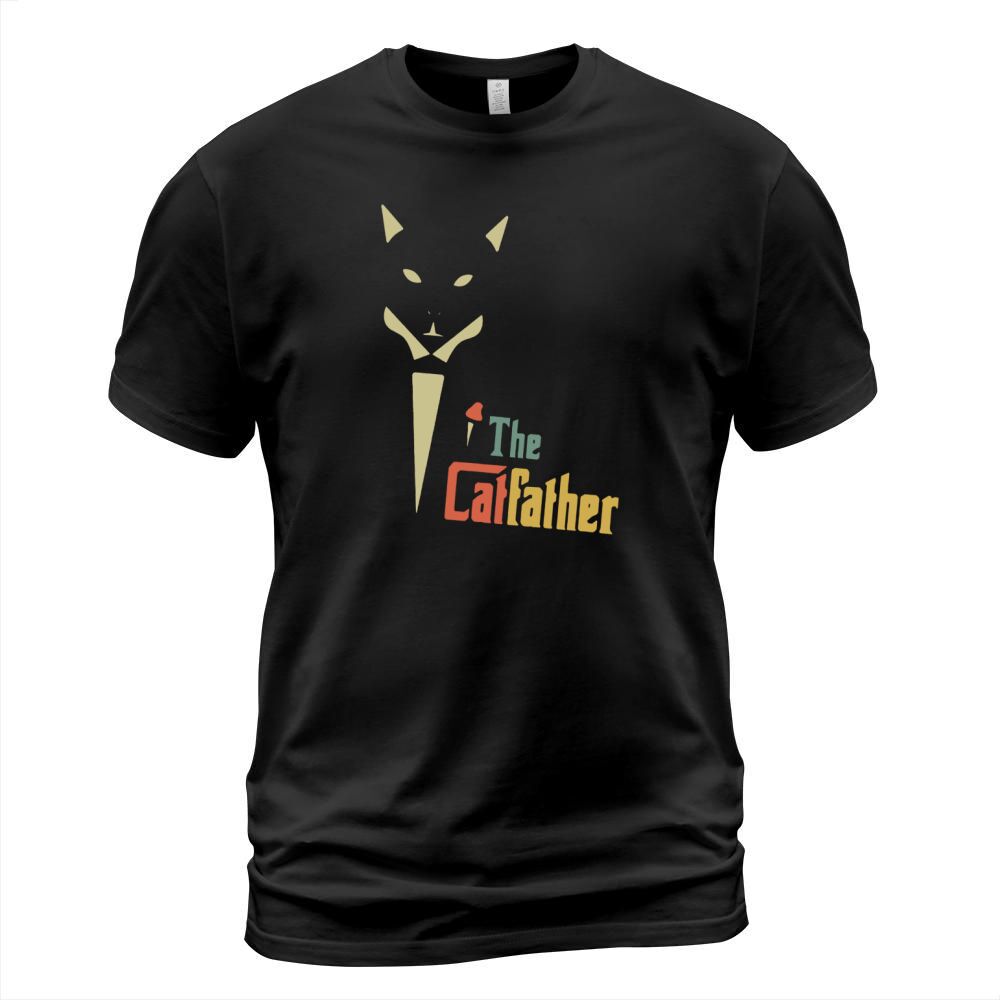Vintage The Catfather Funny Cat Dad Father Of Cats Retro Sunset Kitty Kitten Lover T-Shirt Unisex