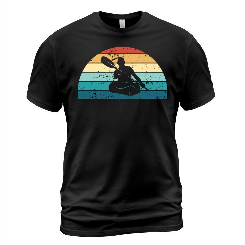 Retro Kayaking Sunset Vintage kayak Sunrise T-Shirt Unisex