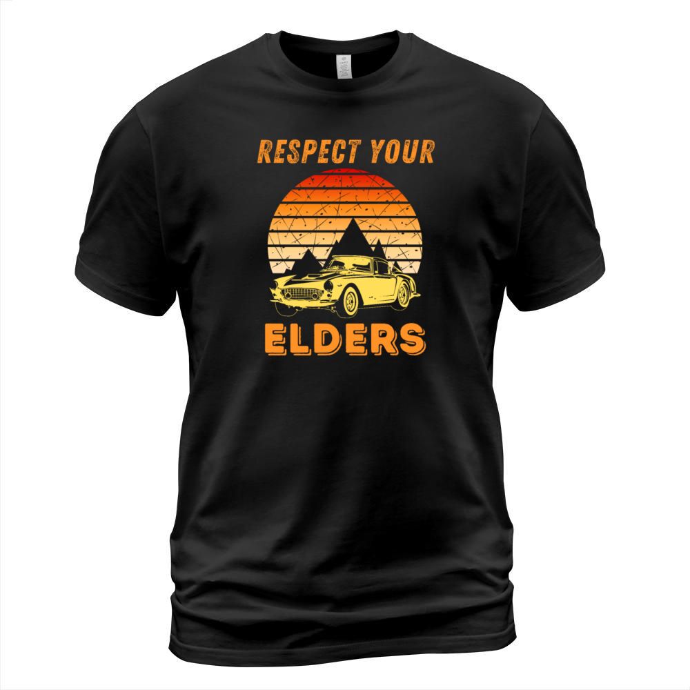 Respect Your Elders Vintage Sunset Classic Car T-Shirt Unisex