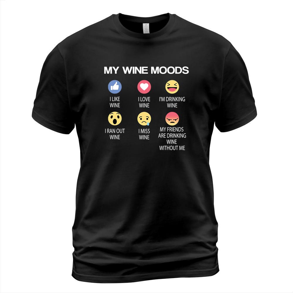 My Wine Moods Emo Funny Emotion Sticker T-Shirt T-Shirt Unisex