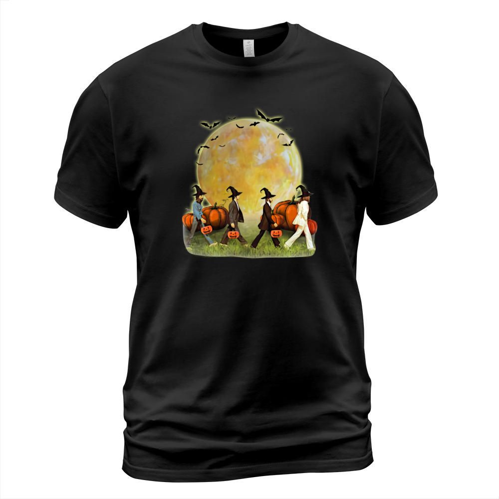 Halloween Moon Pumpkins The Beatles Abbey Road T-Shirt Unisex