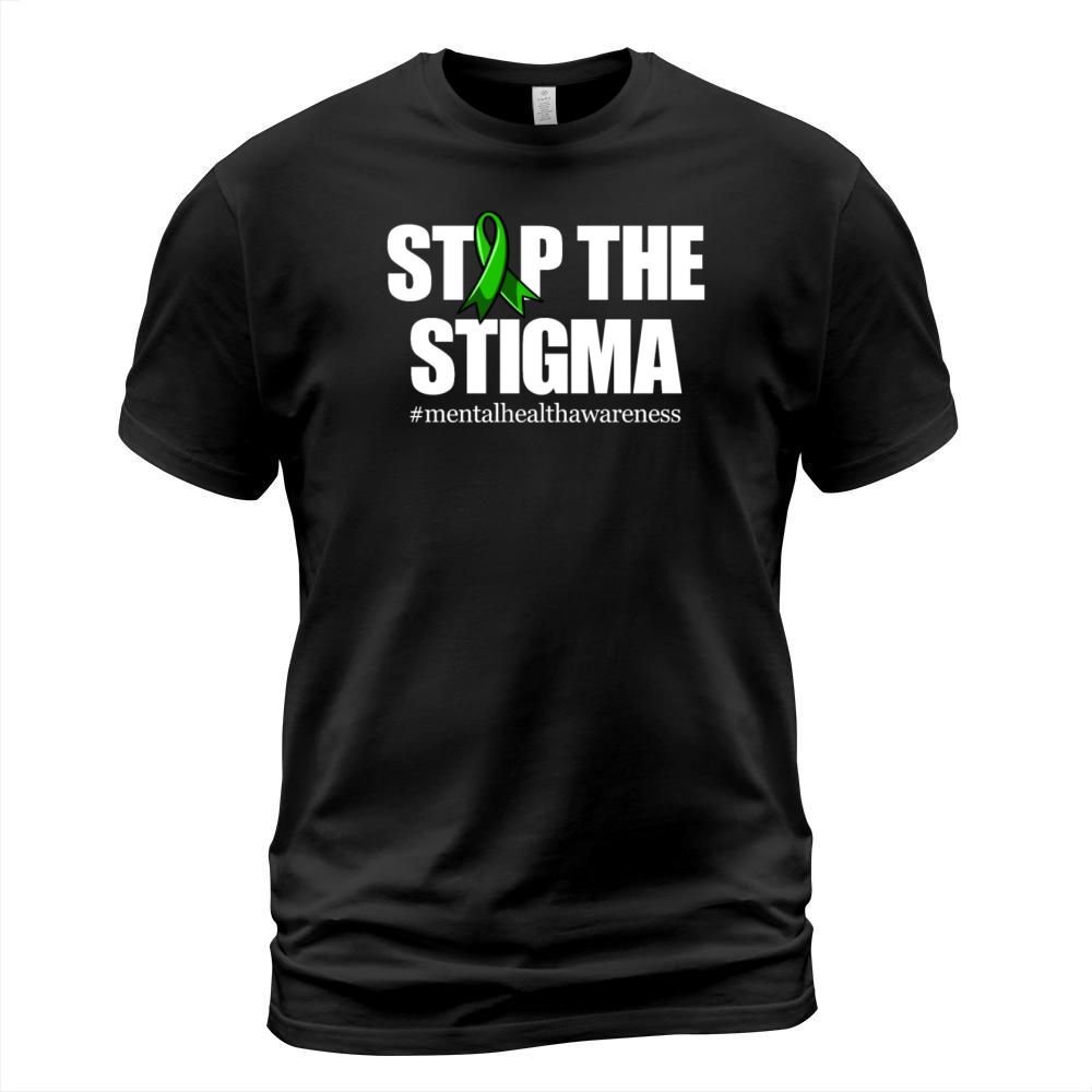 Stop The Stigma Green Ribbon Mental Health T-Shirt Unisex