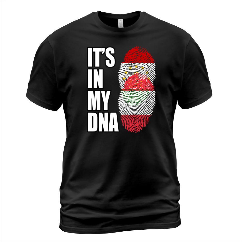 Tajikistani And Austrian Vintage Heritage DNA Flag T-Shirt Unisex