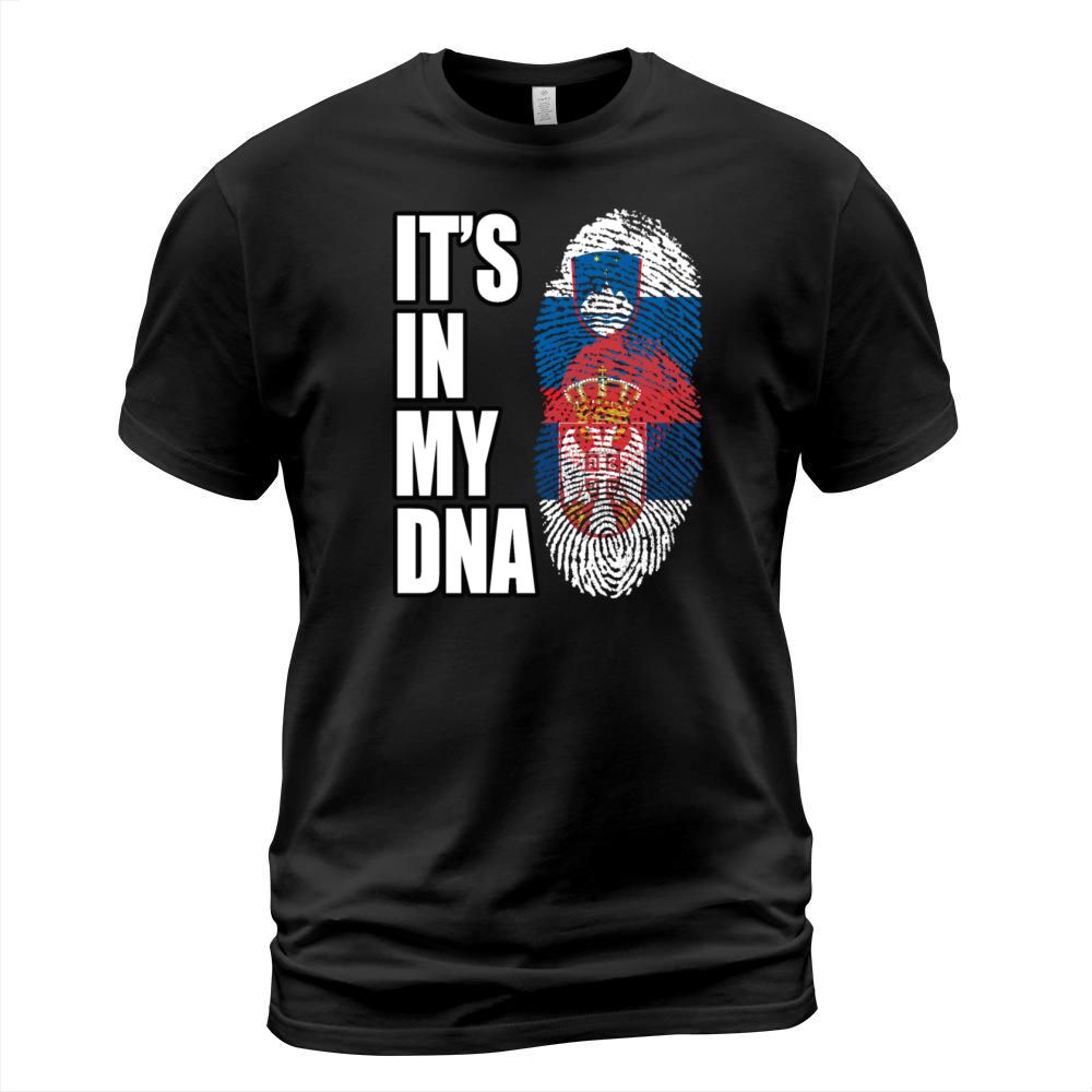 Slovenian And Serbian Vintage Heritage DNA Flag T-Shirt Unisex