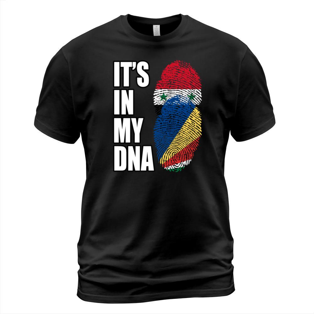 Syrian And Seychellois Vintage Heritage DNA Flag T-Shirt Unisex