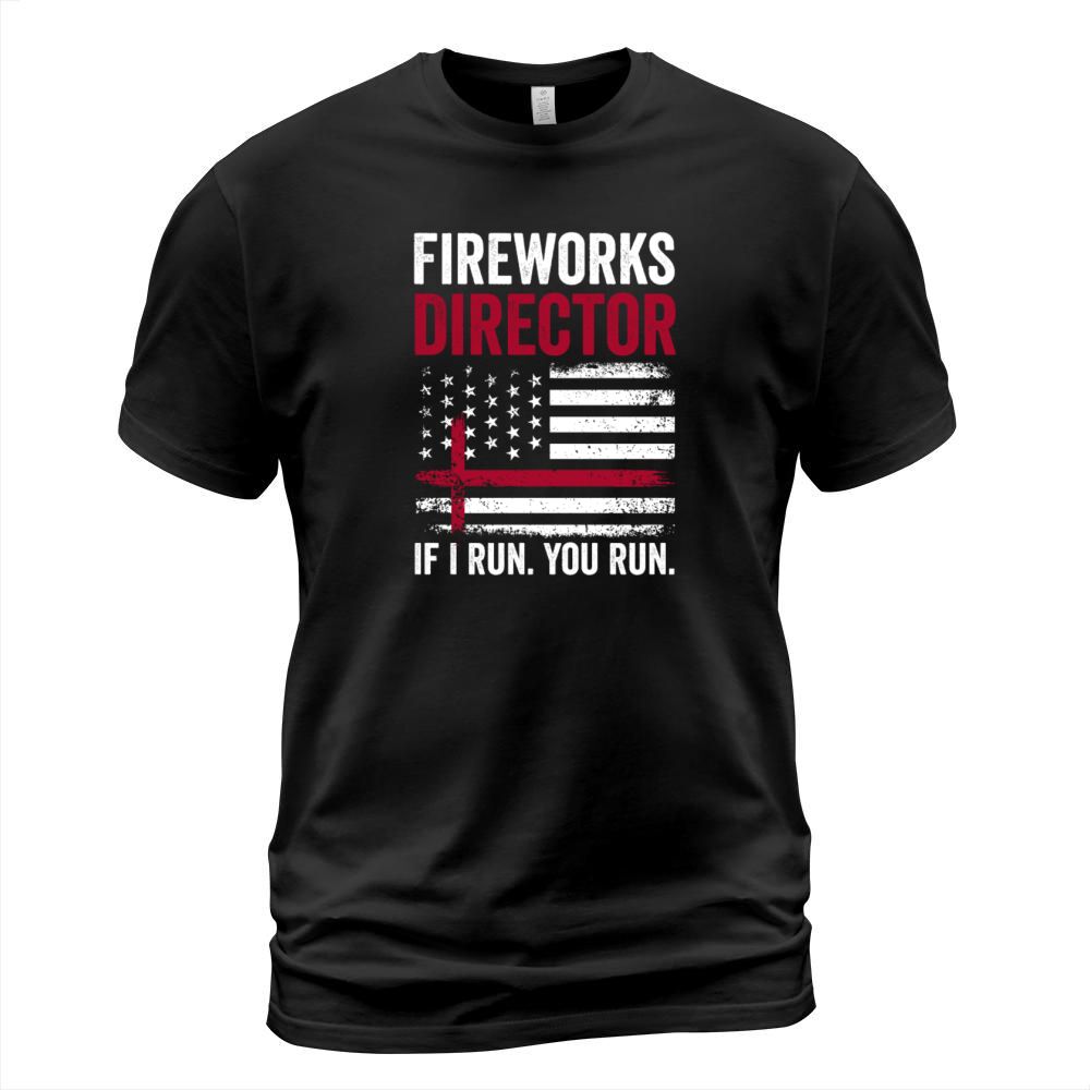Fireworks Director If I Run You Run Red Retro Vint T-Shirt Unisex