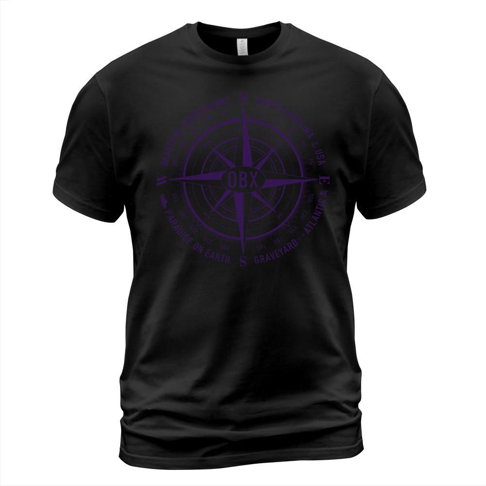 OBX Nautical Compass Outer Banks Vintage Purple T-Shirt Unisex
