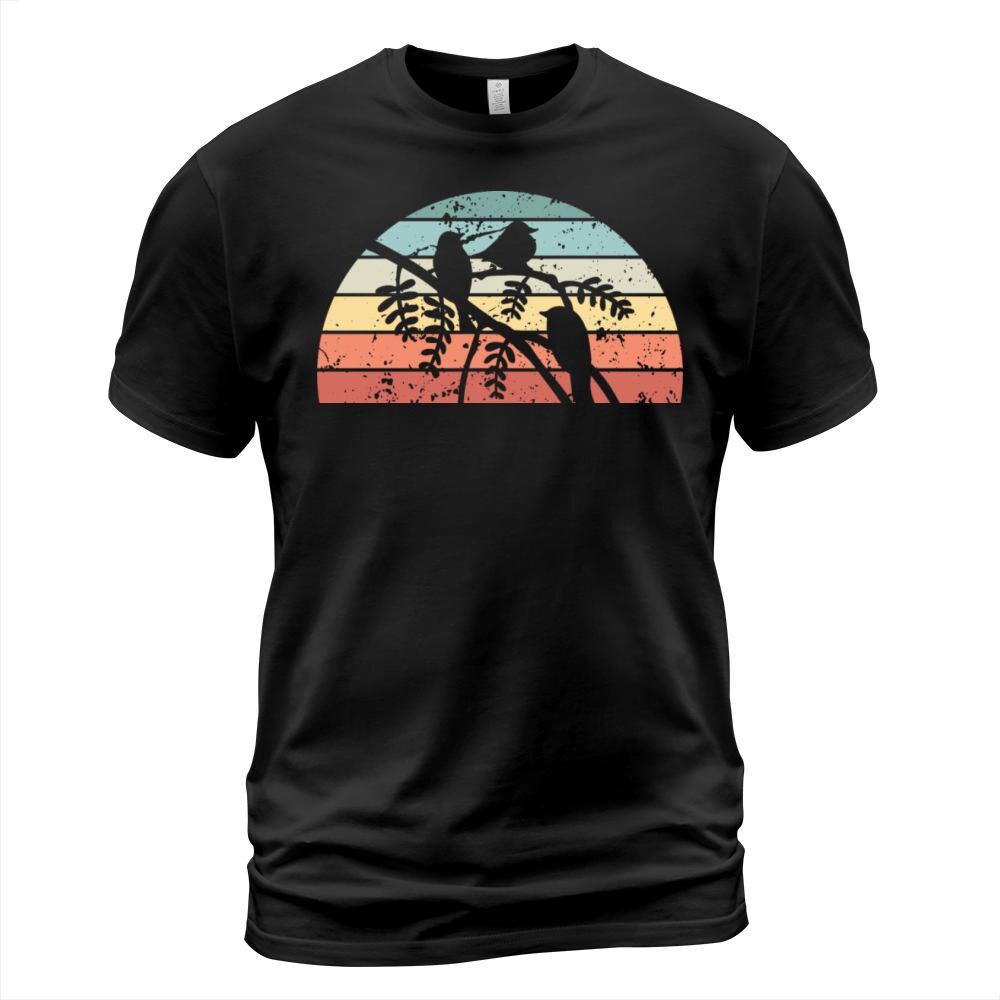 Retro Ornithology Sunset Vintage bird Sunrise T-Shirt Unisex