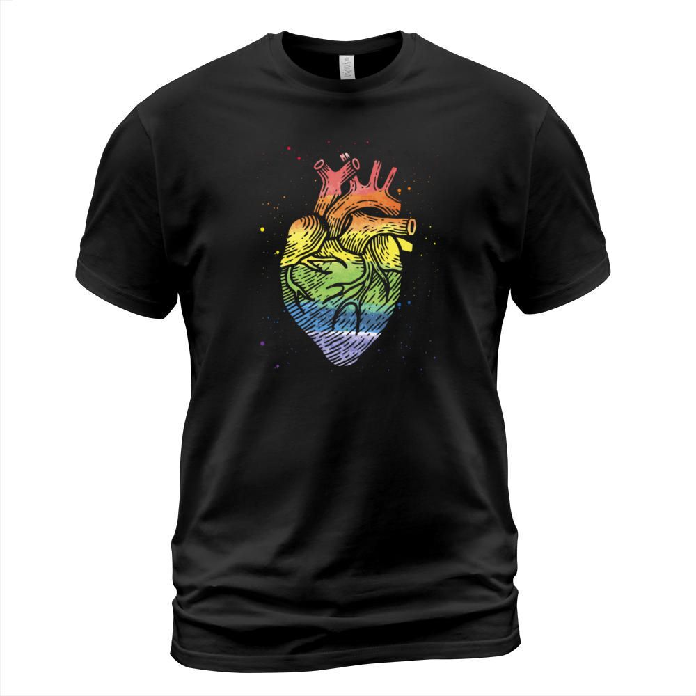 LGBT Anatomical Heart Rainbow Gay Lesbian T-Shirt Unisex