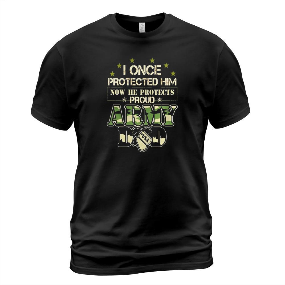 Mens Proud Army Dad of his Military Son T-Shirt, Father Day Gift T-Shirt Unisex