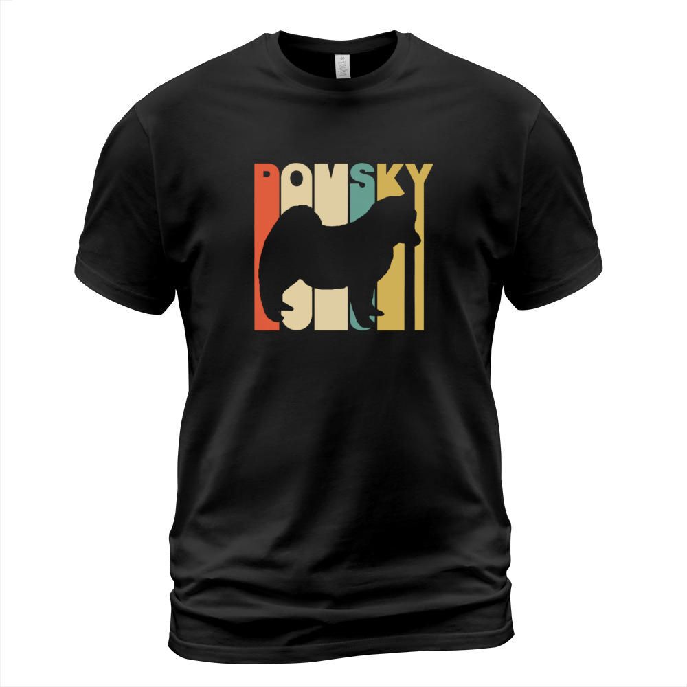 Vintage Style Pomsky Silhouette T-Shirt T-Shirt Unisex