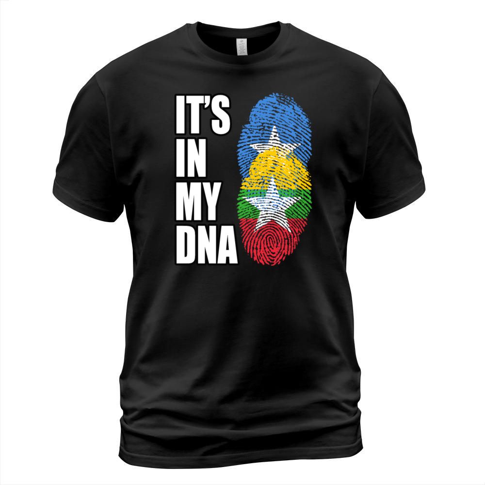 Somali And Burmese Vintage Heritage DNA Flag T-Shirt Unisex